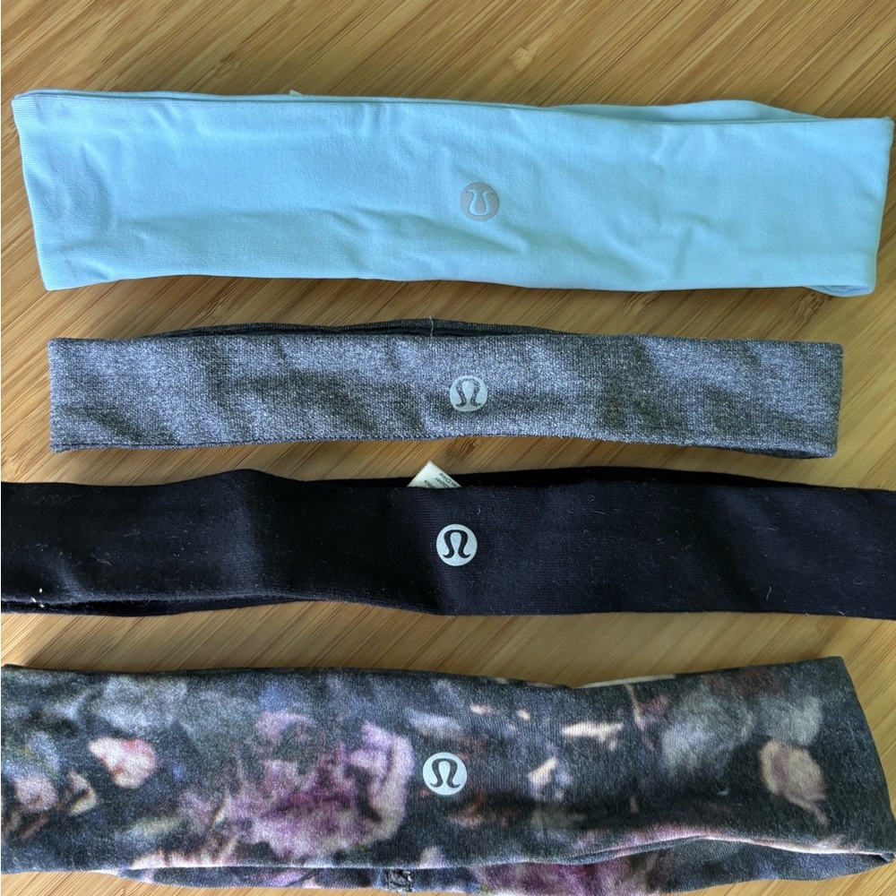 Lululemon Athletica Hair Accessories Set - Blue, Gray, Black, Floral